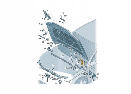 8R0823302A - ПЕТЛЯ КРЫШКИ ДВИГАТЕЛЯ AUDI Q5 09-PR