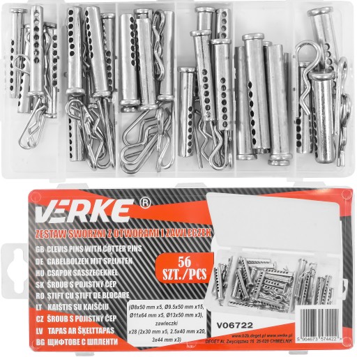 ФРЕЗИ ЗІ ШПИЛЬКОЮ З ОТВОРАМИ НАБІР 56 ШТ. V06722