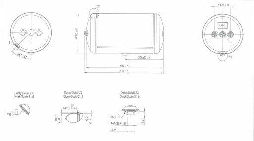 394.404.1 - Повітряний бак 40л 310x615-4xm22x1. 5