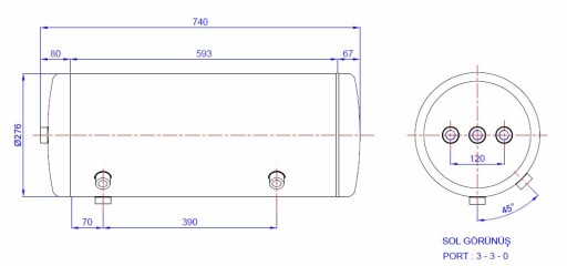 7420904411 - ВОЗДУШНЫЙ БАК RENAULT VOLVO 40L 276x740 <>