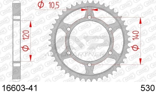 16603-41 - ЗАДНЯЯ ЗВЕЗДОЧКА MOTO. СТАЛЬ OCYN