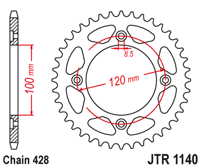 JTR1140-56 - Зірочка задня задня JT BETA 125 RR MOTARD 56Z 11-17