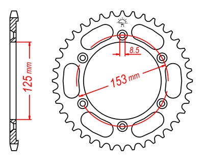 JTR1258,54 - ЗАДНЯ ЗІРОЧКА ЗАДНЯ JT HONDA XR 125 XR125