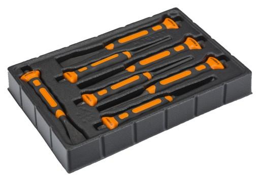 НАБОР ИЗ 7 КЛАДНЫХ ШЛИФОВ С ДВУХКОМПОНЕНТНОЙ РУЧКОЙ BAHCO