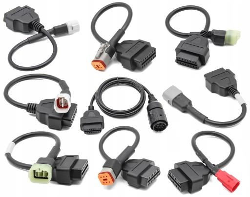 НАБІР З 9 OBD 2 АДАПТЕРІВ ДЛЯ ДІАГНОСТИКИ МОТОЦИКЛІВ