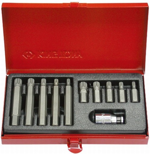 Набір бітів 10мм сплайн М5 - М12, 11 частин