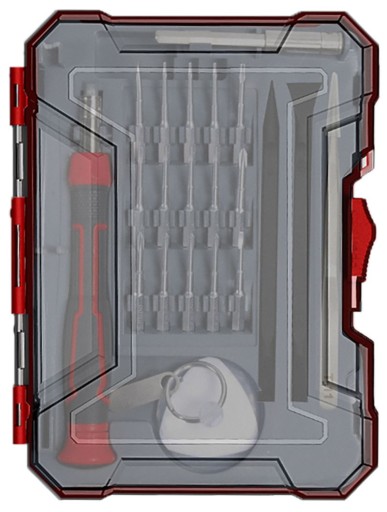 НАБОР НАСАДОК ДЛЯ РЕМОНТА МОБИЛЬНЫХ ТЕЛЕФОНОВ, 23 ПРЕДМЕТА С ОТВЕРТКОЙ