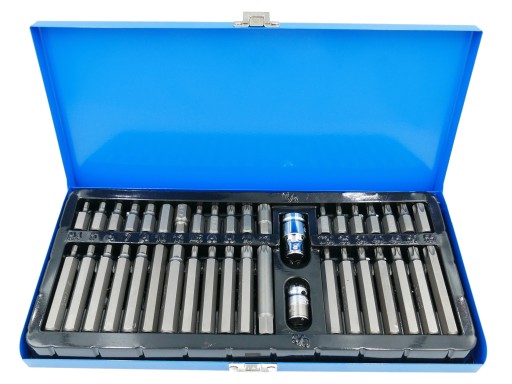 НАБОР СВЕРЛ TORX С ПЕРЕХОДНИКАМИ – 40 ШТ. КОРОТКИЕ ДЛИННЫЕ S10632