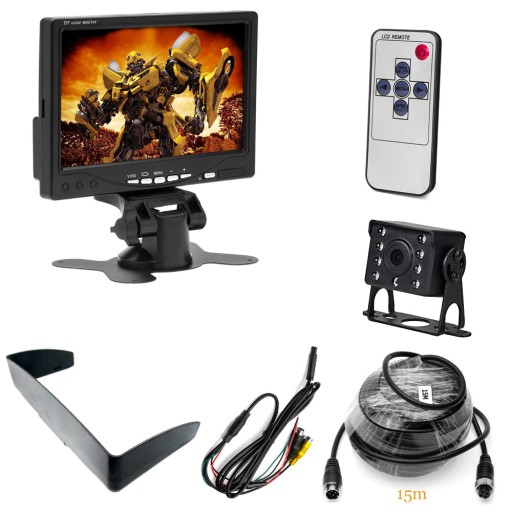 Комплект камери заднього виду з монітором 12 / 24V LCD 7