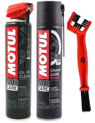 Набір для ланцюга-MOTUL C1 400ml & MOTUL C2 & щітка для ланцюга K2