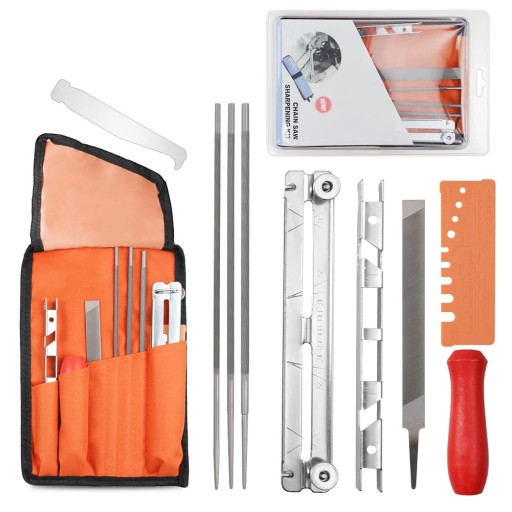 НАБІР ДЛЯ ЗАТОЧУВАННЯ БЕНЗОПИЛ, ТОЧАЛКА НАПИЛКІВ, ПОДАРУНОК ТАТУ, 10 ЕЛ.