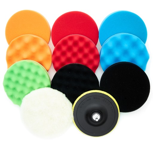 Набір для полірування фарби автомобіля губки диск липучка М14 150мм 12 еле.