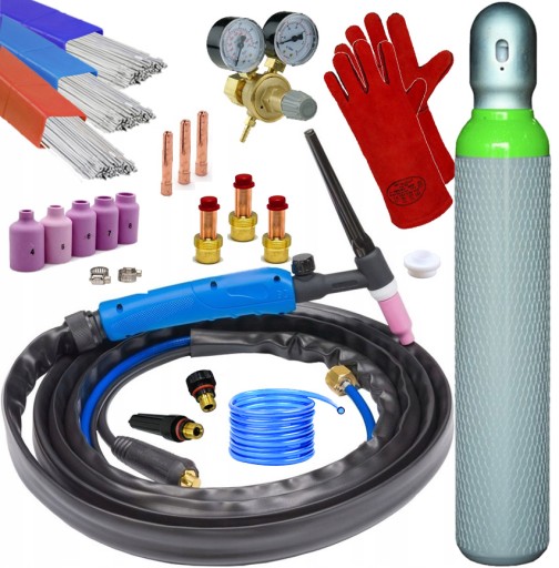 ЗВАРЮВАЛЬНИЙ КОМПЛЕКТ TIG РУЧКА З ЦИЛІНДРОМ І ПРОВОДАМИ