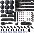 НАБОР ОРГАНАЙЗЕРА ДЛЯ УПРАВЛЕНИЯ КАБЕЛЬНЫМИ ЛЕНТАМИ ЧЕРНЫЕ 173 ШТ.