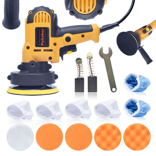 ЭЛЕКТРИЧЕСКАЯ ПОЛИРОВАЛЬНАЯ МАШИНА, НАБОР ШЛИФОВАЛЬНЫХ МАШИН, 12 ПОЛИРОВАЛЬНЫХ ПОДУШЕК
