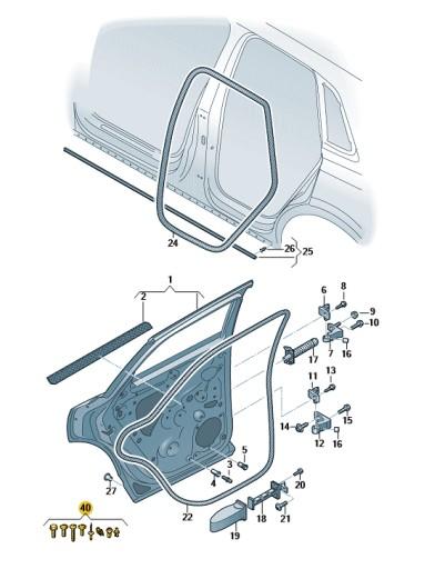83A098620 - Комплект крепежных элементов задней двери AUDI Q3 ASO