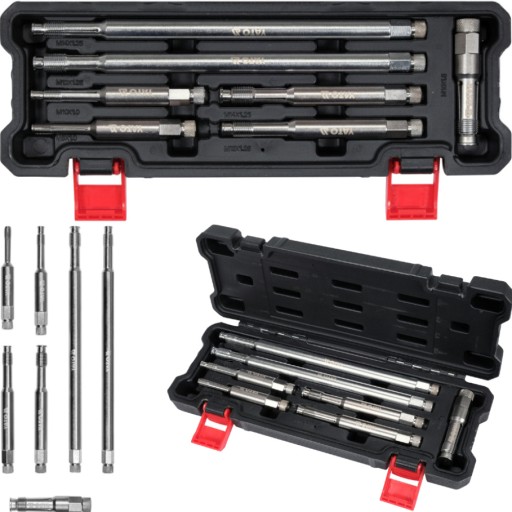 НАБОР ДЛИННЫХ МЕТЕЦ ДЛЯ РЕМОНТА РЕЗЬБЫ СВЕЧИ ЗАЖИГАНИЯ, 7 ЭЛЕМЕНТОВ