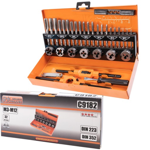 Набір мітчиків і штампів M3-M12 32el richmann c9182 Калібратори