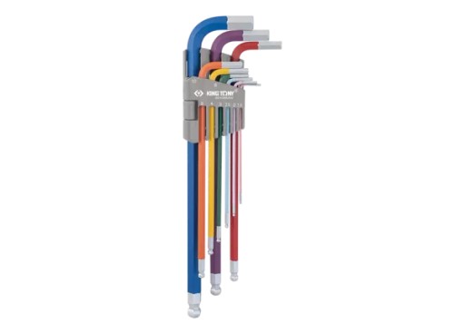 НАБІР КОЛЬОРОВИХ ІМБУСІВ 9 ШЕСТИГРАФІКІВ З КУЛЕЮ EXTRA LONG 1,5 - 10 мм King