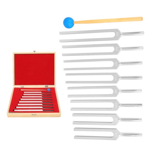 ВИЛКА НАБОР ВИЛОК C 256Гц-512Гц 8 ШТ. + МОЛОТОК