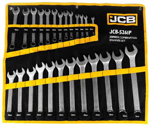 НАБІР КЛЮЧІВ КОМБІНАЦІЙНИХ 25 ЕЛЕМЕНТІВ CRV STEEL 6-32 MM JCB