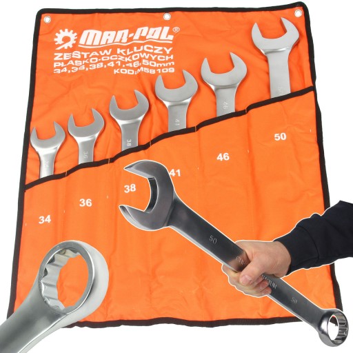 НАБІР КЛЮЧІВ КОМБІНАЦІЙНИХ 34-50ММ 6 ШТ. CRV SHAP СИЛЬНИЙ