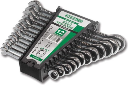 НАБІР КЛЮЧІВ КОМБІНОВАНИХ З ТРІЗКОВОЮ 6 ЕЛЕМЕНТІВ 8 - 13 мм STALCO