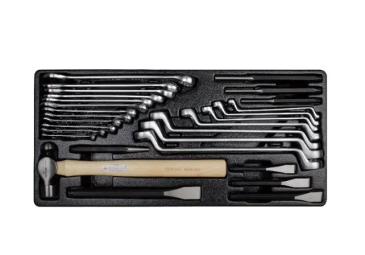 НАБІР ДЮЙМОВИХ КЛЮЧІВ 21 шт. - ПЛОСКІ ВІЧКИ 12 шт. 1/4-1