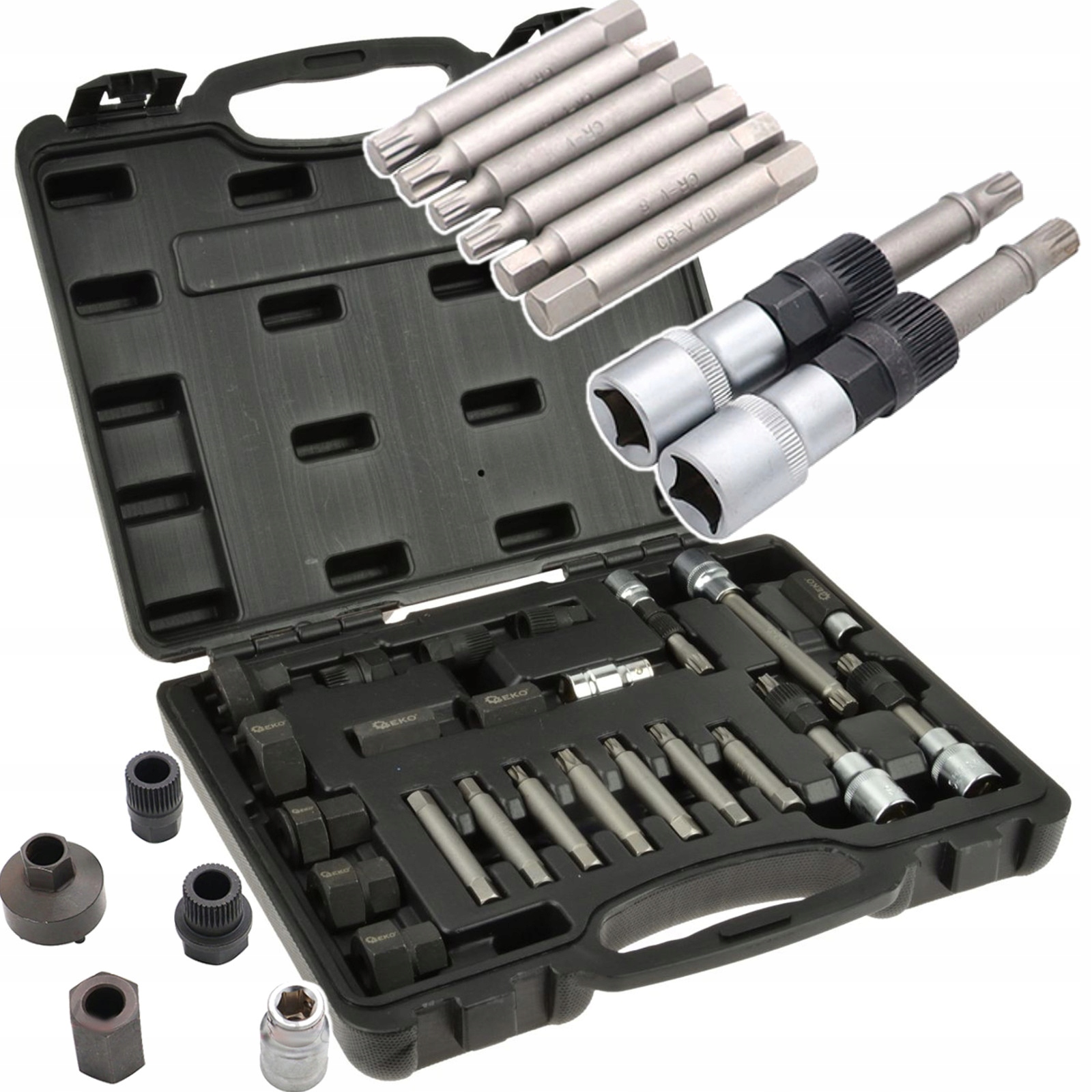 НАБІР КЛЮЧІВ ДО ГЕНЕРАТОРА З МУФТОЮ, 24 ЕЛЕМЕНТА.