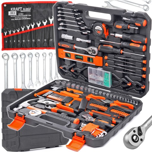 НАБІР ІНСТРУМЕНТІВ ГАЙКОВИХ КЛЮЧІВ КЛЮЧІ НАКИДНІ КЛЮЧІ КІЛЬЦЕВІ 180 ЕЛ.