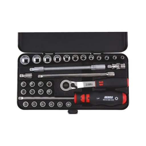 НАБОР ТОРЦЕВЫХ КЛЮЧЕЙ 1/4 ДЮЙМА – 32 ДЕТАЛИ ZEBRA WURTH