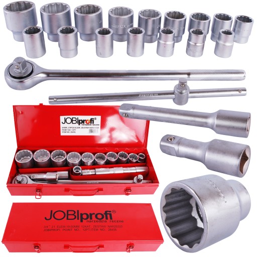 НАБІР КЛЮЧІВ НАКОНЕЧНИХ 21 ЕЛЕМЕНТ. 12-КУТОВИЙ JOBIPROFI