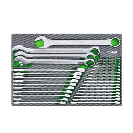 НАБІР КЛЮЧІВ ГАЙЧНИХ 6-З8мм 30шт ВСТАВКИ ДЛЯ ШАФИ-ВІЗКА TOPTUL