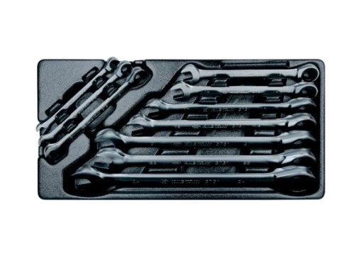 НАБІР КЛЮЧІВ КОМБІНАЦІЙНИХ З ТРІСКАВКОМ 8 - 24мм, ВСТАВКА ДЛЯ КОЛЕЖКИ, 10 шт.