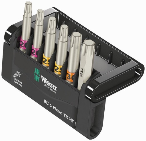 НАБІР БІТ TORX TX HF 1 БІТ-ЧЕК 6 ДЕРЕВИНИ 6шт T20-T40 50 мм WERA
