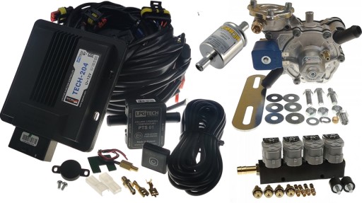 AT09 V4,2 - LPGTECH TECH 204 НАБІР ЕЛЕКТРОНІКИ LPG + РЕДУКТОР + ІНЖЕКТОРИ + ФІЛЬТР
