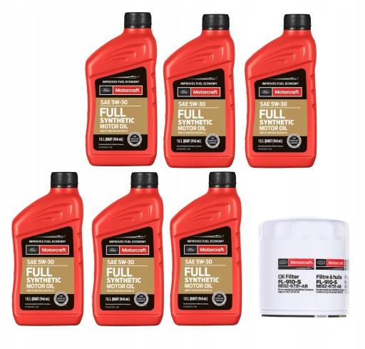 КОМПЛЕКТ MOTORCRAFT 5W30 ПОЛНОСТЬЮ СИНТЕТИЧЕСКОЕ FL-910S
