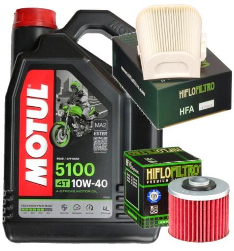 ZESTAW MOTUL 5100 10W40 4L + FILTRY HF145 YAMAHA XV 700 1000 1100 - КОМПЛЕКТ MOTUL 5100 10W40 4L + ФИЛЬТРЫ HF145 YAMAHA XV 700 1000 1100