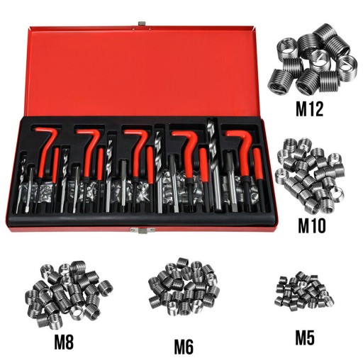 НАБІР ДЛЯ РЕМОНТУ РІЗЬБИ M5 M6 M8 M10 M12 131 ШТ.