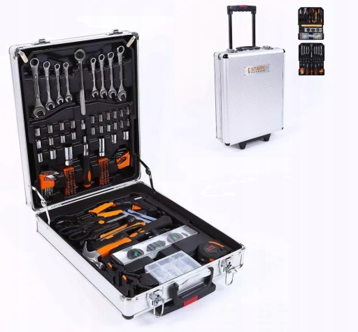 НАБІР ІНСТРУМЕНТІВ 1019 ЕЛЕМЕНТІВ КЕЙС НА КОЛЕСАХ ХРОМ-ВАНАДІЙ ЕРГОНОМІЧНИЙ