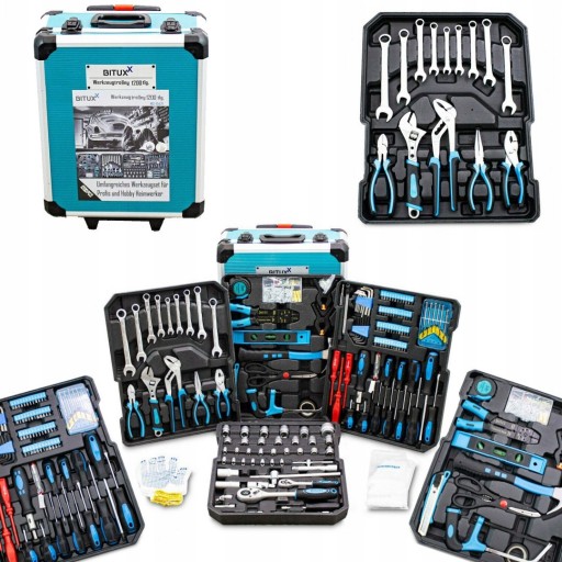 НАБІР ІНСТРУМЕНТУ 1200 ЕЛ. КЛЮЧІ, БІТИ, КОРПУС ХРОМО-ВАНАДІЄВА СТАЛ