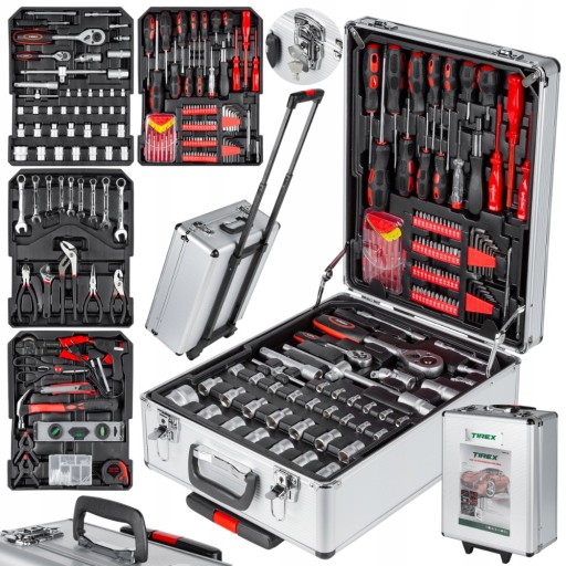 НАБІР ІНСТРУМЕНТІВ 187 ЕЛ. КЛЮЧІ, РОЗЕТКИ, БІТИ, ВАліза TIREX НА КОЛЕСАХ