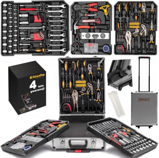 НАБІР ІНСТРУМЕНТІВ 750 ЕЛ. ВАліза НА КОЛЕСАХ КЛЮЧІ, АЛЕНСИ, HAMMER SYSTEM