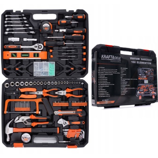 НАБІР ІНСТРУМЕНТІВ У ЧОХЛІ НАБІР ІНСТРУМЕНТІВ 168EL КЛЮЧІ ВИКРУТКИ БІТИ