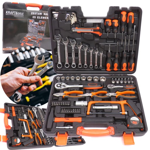НАБОР ИНСТРУМЕНТОВ ЧЕХОЛ ДЛЯ ИНСТРУМЕНТОВ КЛЮЧИ 89 ЭЛЕМЕНТОВ