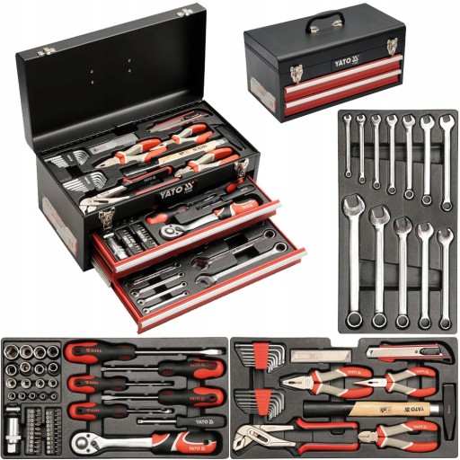 НАБІР ІНСТРУМЕНТІВ YATO 80 ШТ. Ящик КЛЮЧІ ГНІЗДОВІ НАВІСІ TORX