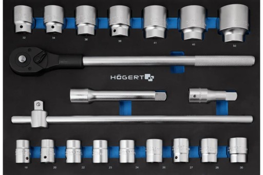 НАБІР ІНСТРУМЕНТІВ З ХРАПОВИКОМ 3/4'' 20 ШТ. HOGERT HT7G180 ВСТАВКА ДЛЯ ШАФИ