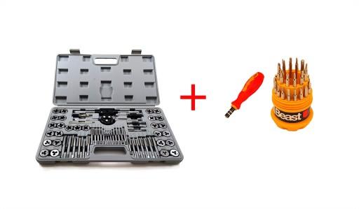 Набір дюймових і метричних плашок і мітчиків 60 елементів + безкоштовно