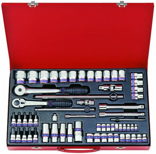 НАБОР ГОЛОВОК 1/4+3/8+1/2 62шт. 12-гранные. 4-32 мм