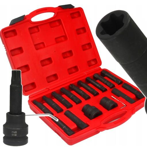 НАБОР НАСАДОК УДАРНЫХ НАСАДОК IMPUS TORX Шестигранные ключи 3/4 дюйма 1 дюйм 16 шт.